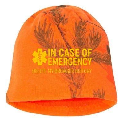 In Case Of Emergency Delete My Browser History Kati - Camo Knit Beanie