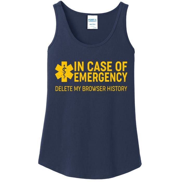 In Case Of Emergency Delete My Browser History Ladies Essential Tank