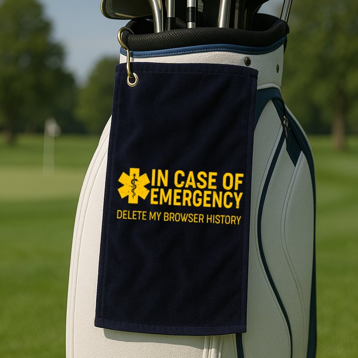 In Case Of Emergency Delete My Browser History Golf Towel