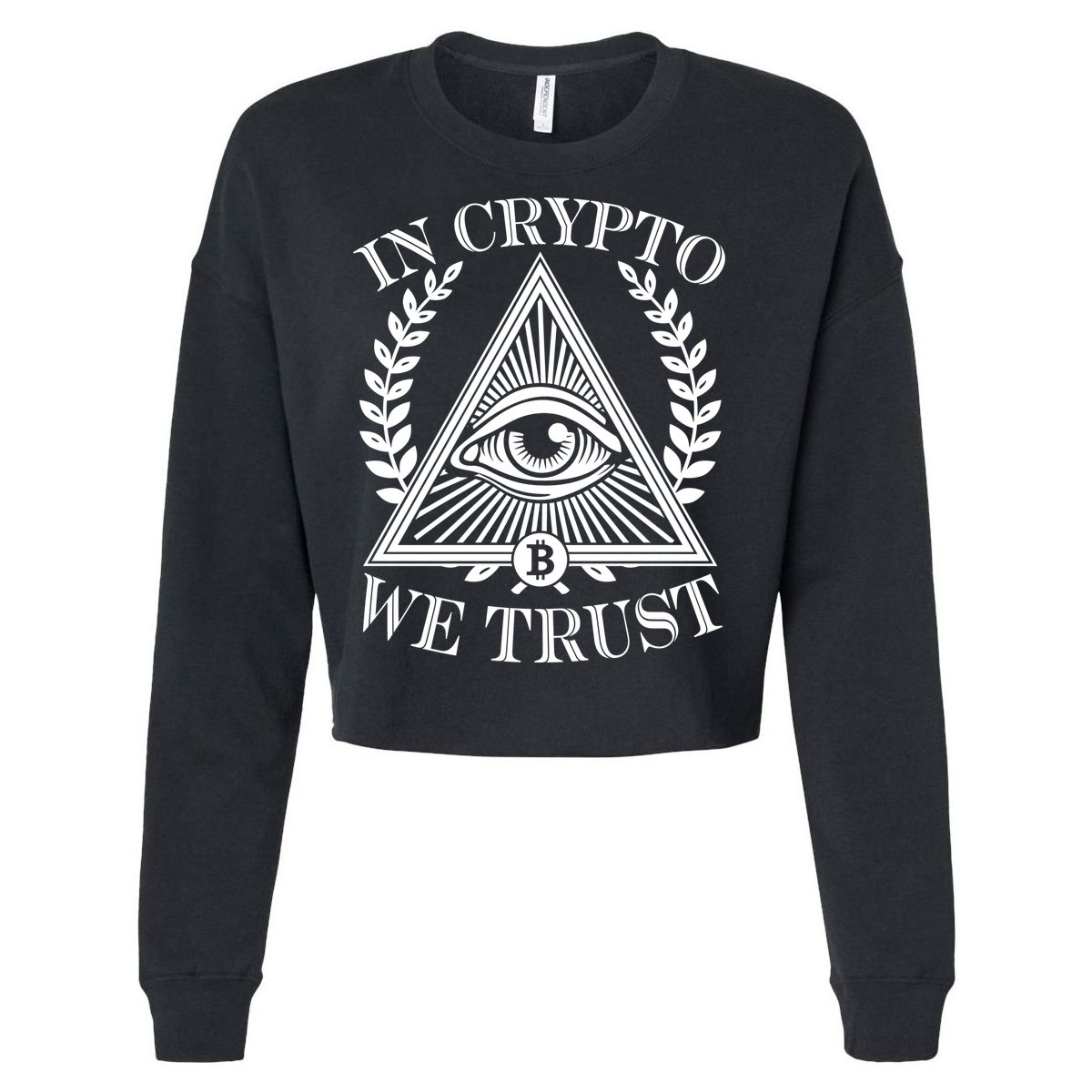 In Crypto We Trust Vintage Logo Cropped Pullover Crew