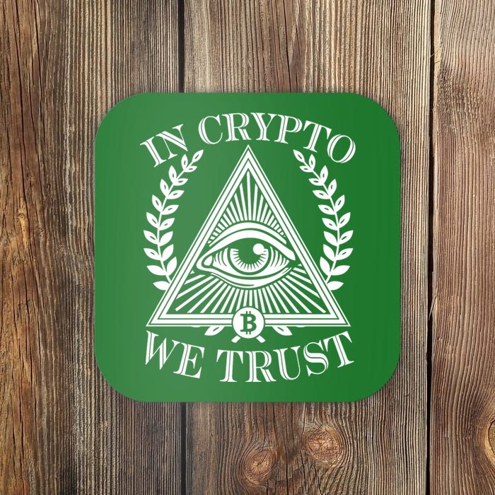 In Crypto We Trust Vintage Logo Coaster