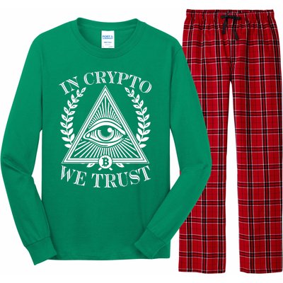 In Crypto We Trust Vintage Logo Long Sleeve Pajama Set