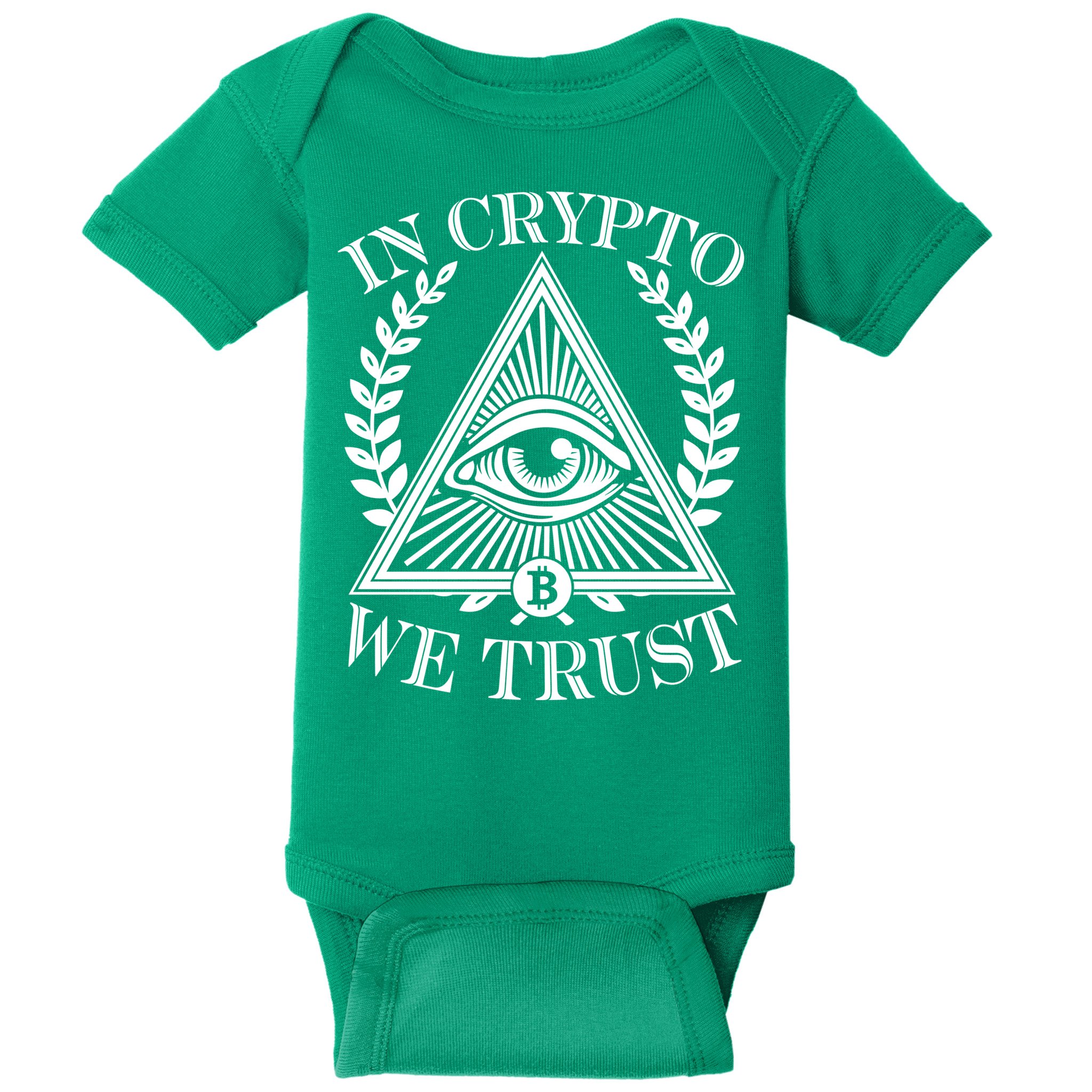 In Crypto We Trust Vintage Logo Baby Bodysuit