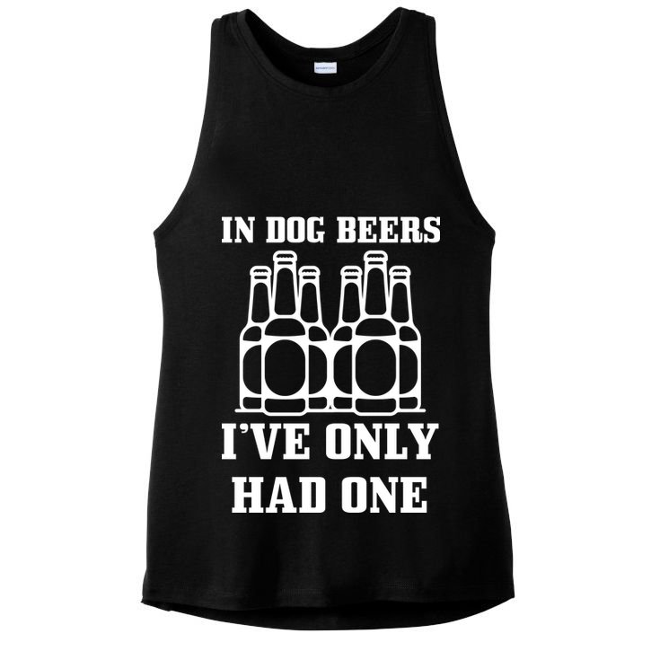 In Dog Beers I've Only Had One Ladies PosiCharge Tri-Blend Wicking Tank