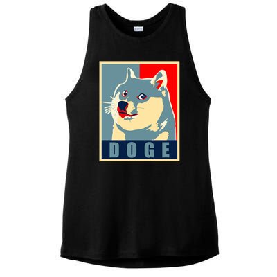 In Dogecoin We Trust Doge Crypto Ladies PosiCharge Tri-Blend Wicking Tank