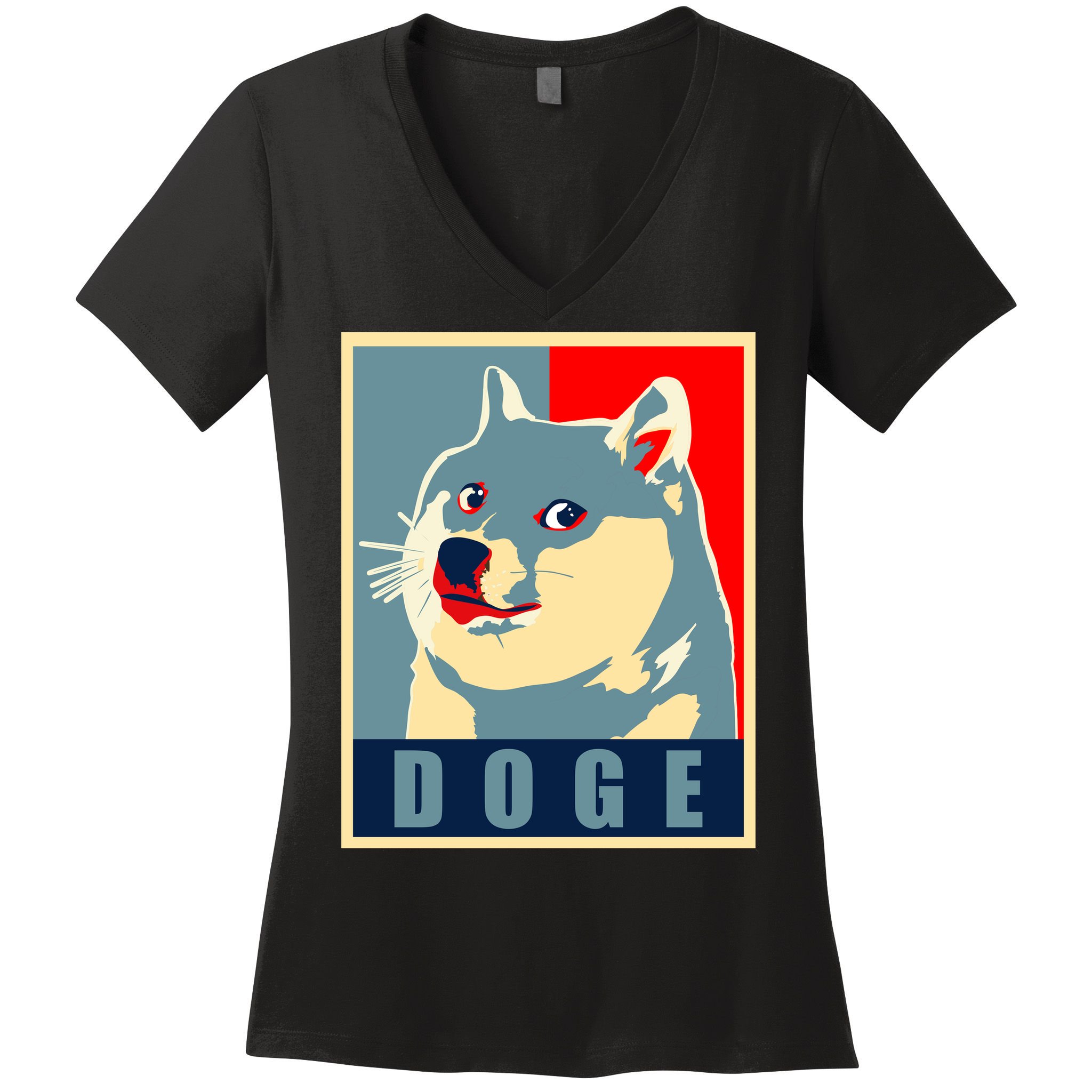 In Dogecoin We Trust Doge Crypto Women's V-Neck T-Shirt