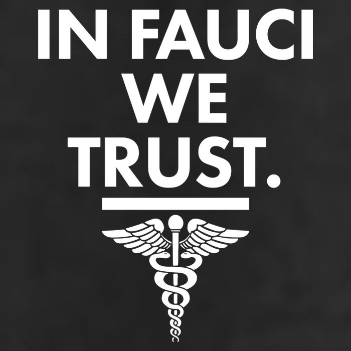 In Dr Fauci We Trust 7 Panel Mesh Trucker Snapback Hat