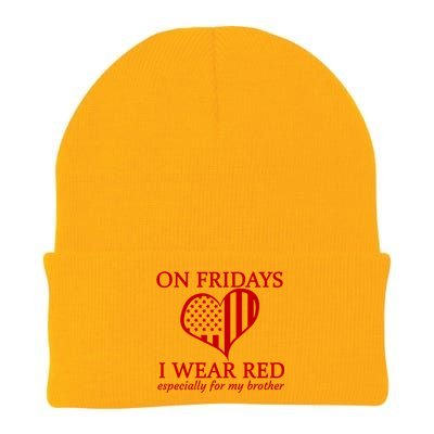 In Fridays I Wear Red Personalize Custom Text Knit Cap Winter Beanie