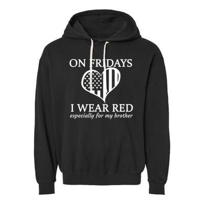 In Fridays I Wear Red Personalize Custom Text Garment-Dyed Fleece Hoodie