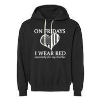 In Fridays I Wear Red Personalize Custom Text Garment-Dyed Fleece Hoodie