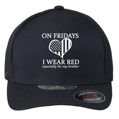 In Fridays I Wear Red Personalize Custom Text Flexfit Unipanel Trucker Cap