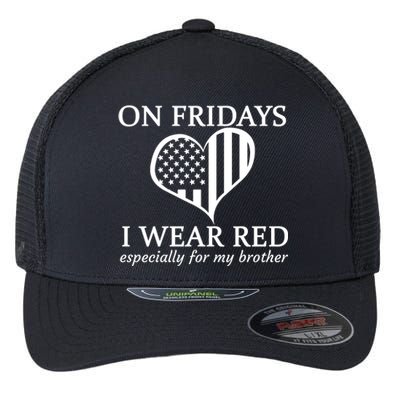 In Fridays I Wear Red Personalize Custom Text Flexfit Unipanel Trucker Cap