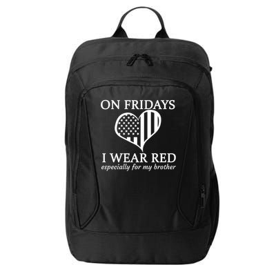 In Fridays I Wear Red Personalize Custom Text City Backpack
