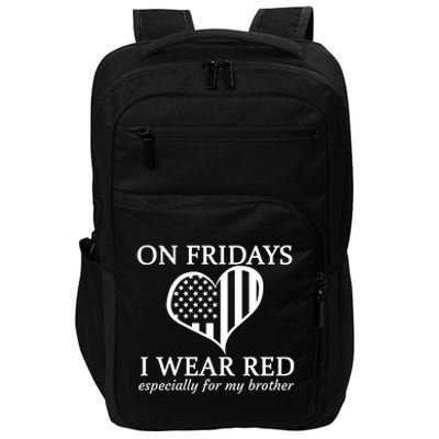 In Fridays I Wear Red Personalize Custom Text Impact Tech Backpack