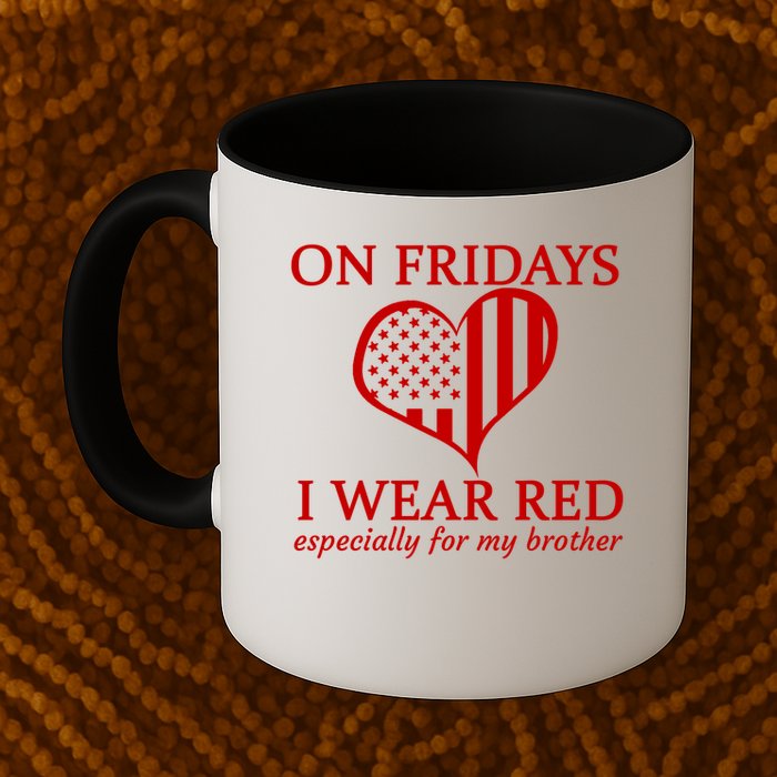 In Fridays I Wear Red Personalize Custom Text Mug