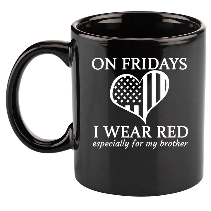 In Fridays I Wear Red Personalize Custom Text 11oz C Handle Ceramic Mug