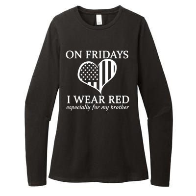 In Fridays I Wear Red Personalize Custom Text Womens CVC Long Sleeve Shirt