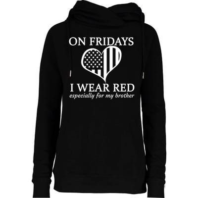 In Fridays I Wear Red Personalize Custom Text Womens Funnel Neck Pullover Hood