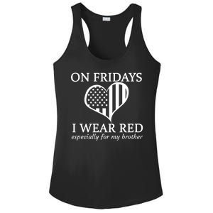 In Fridays I Wear Red Personalize Custom Text Ladies PosiCharge Competitor Racerback Tank