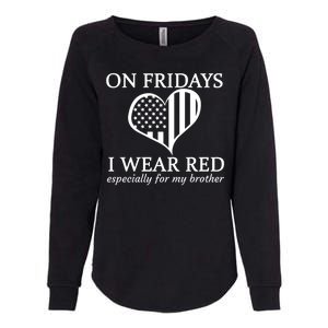 In Fridays I Wear Red Personalize Custom Text Womens California Wash Sweatshirt