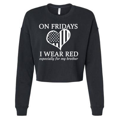 In Fridays I Wear Red Personalize Custom Text Cropped Pullover Crew