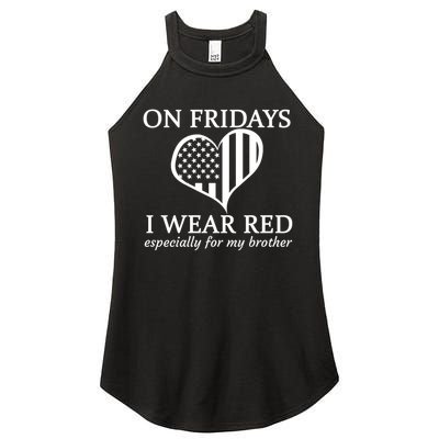 In Fridays I Wear Red Personalize Custom Text Women's Perfect Tri Rocker Tank