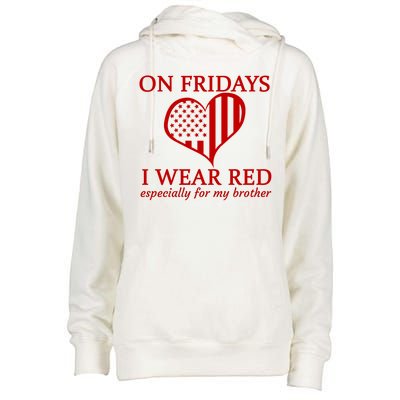 In Fridays I Wear Red Personalize Custom Text Womens Funnel Neck Pullover Hood