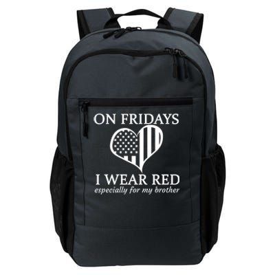 In Fridays I Wear Red Personalize Custom Text Daily Commute Backpack