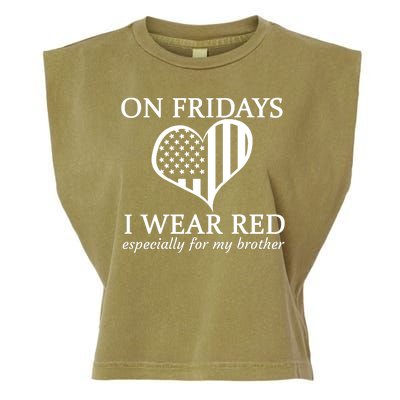 In Fridays I Wear Red Personalize Custom Text Garment-Dyed Women's Muscle Tee