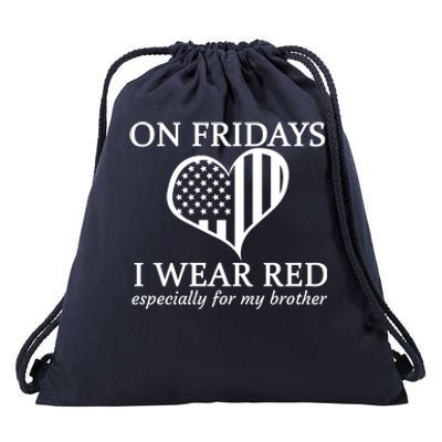 In Fridays I Wear Red Personalize Custom Text Drawstring Bag