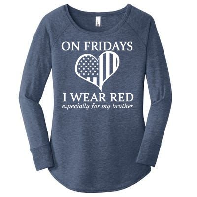 In Fridays I Wear Red Personalize Custom Text Women's Perfect Tri Tunic Long Sleeve Shirt