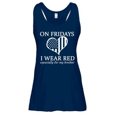 In Fridays I Wear Red Personalize Custom Text Ladies Essential Flowy Tank