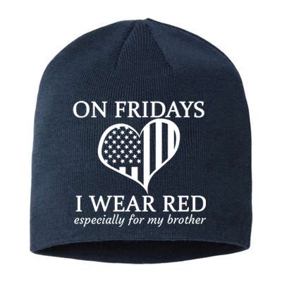 In Fridays I Wear Red Personalize Custom Text Sustainable Beanie