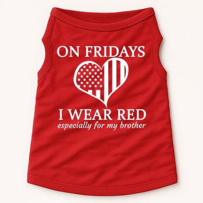 In Fridays I Wear Red Personalize Custom Text Doggie Tank