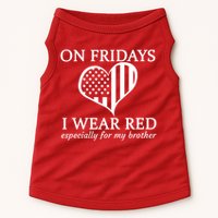 In Fridays I Wear Red Personalize Custom Text Doggie Tank