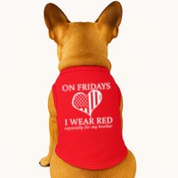 In Fridays I Wear Red Personalize Custom Text Doggie Tank