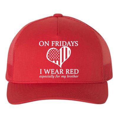 In Fridays I Wear Red Personalize Custom Text Yupoong Adult 5-Panel Trucker Hat