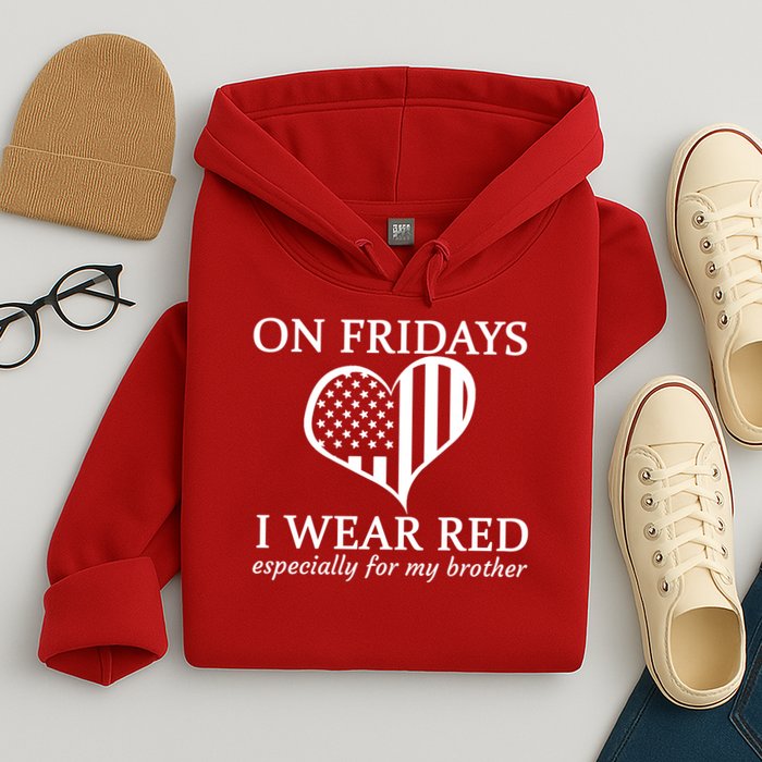 In Fridays I Wear Red Personalize Custom Text Hoodie