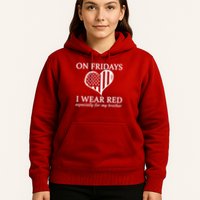 In Fridays I Wear Red Personalize Custom Text Hoodie