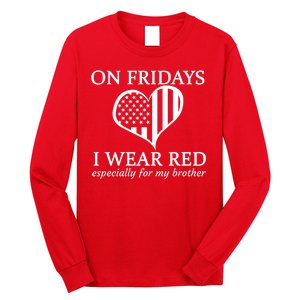 In Fridays I Wear Red Personalize Custom Text Long Sleeve Shirt