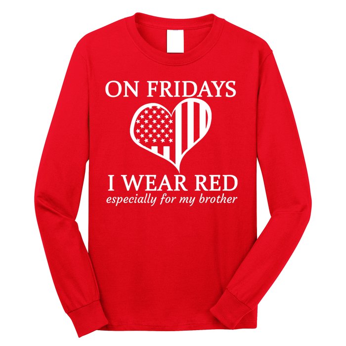 In Fridays I Wear Red Personalize Custom Text Long Sleeve Shirt