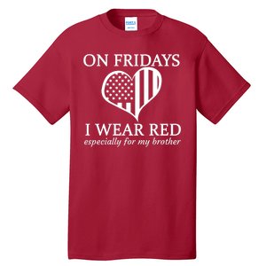 In Fridays I Wear Red Personalize Custom Text Tall T-Shirt