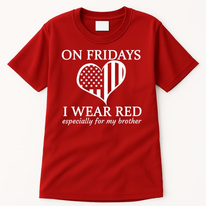 In Fridays I Wear Red Personalize Custom Text Tall T-Shirt