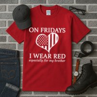 In Fridays I Wear Red Personalize Custom Text Tall T-Shirt