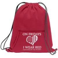 In Fridays I Wear Red Personalize Custom Text Sweatshirt Cinch Pack Bag