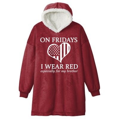 In Fridays I Wear Red Personalize Custom Text Hooded Wearable Blanket