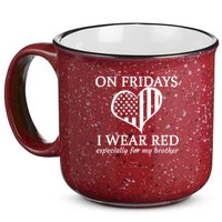 In Fridays I Wear Red Personalize Custom Text 15oz Campfire Ceramic Mug
