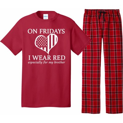 In Fridays I Wear Red Personalize Custom Text Pajama Set