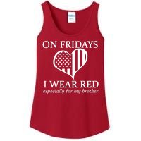 In Fridays I Wear Red Personalize Custom Text Ladies Essential Tank