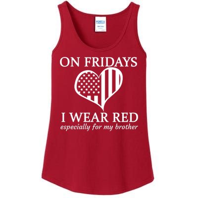 In Fridays I Wear Red Personalize Custom Text Ladies Essential Tank